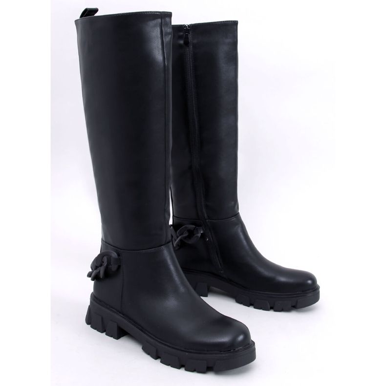 Damenstiefel mit Kette Guest Black schwarz 1