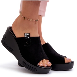 Vinceza Damen-Flip-Flops mit hohem Keilabsatz, Schwarz 4