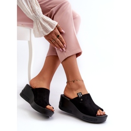 Vinceza Damen-Flip-Flops mit hohem Keilabsatz, Schwarz 3