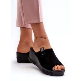 Vinceza Damen-Flip-Flops mit hohem Keilabsatz, Schwarz 2