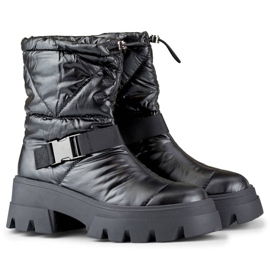 Damen-Schneestiefel mit dicker Sohle, schwarz JH21-22B 2