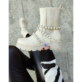 Damen-Chelsea-Stiefel mit Perlen, beige 58090-1BE 2