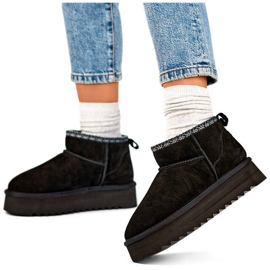 Damen-Schneestiefel aus Wildleder, schwarz YU9001B 1