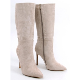 Marissa Khaki klassische Wildleder-Stiefel mit hohem Absatz beige 1
