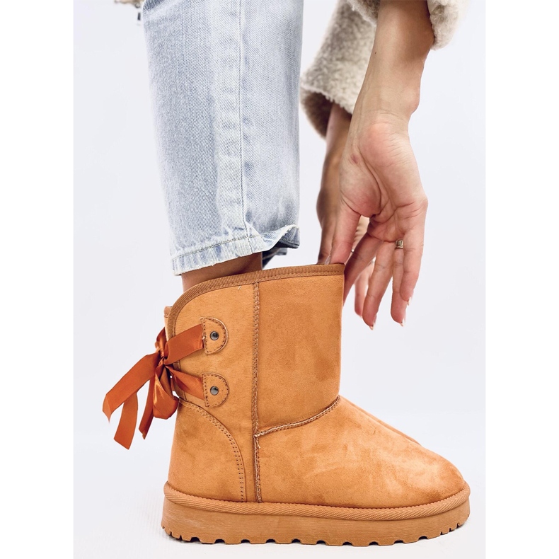 Emusy Schneestiefel mit Schleifen von Stella Camel braun 1