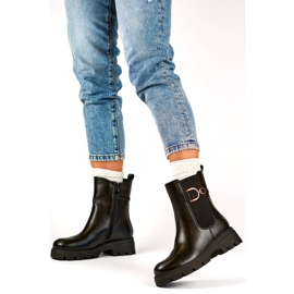 Isolierte Chelsea-Stiefel für Damen, schwarz, K-99257 2