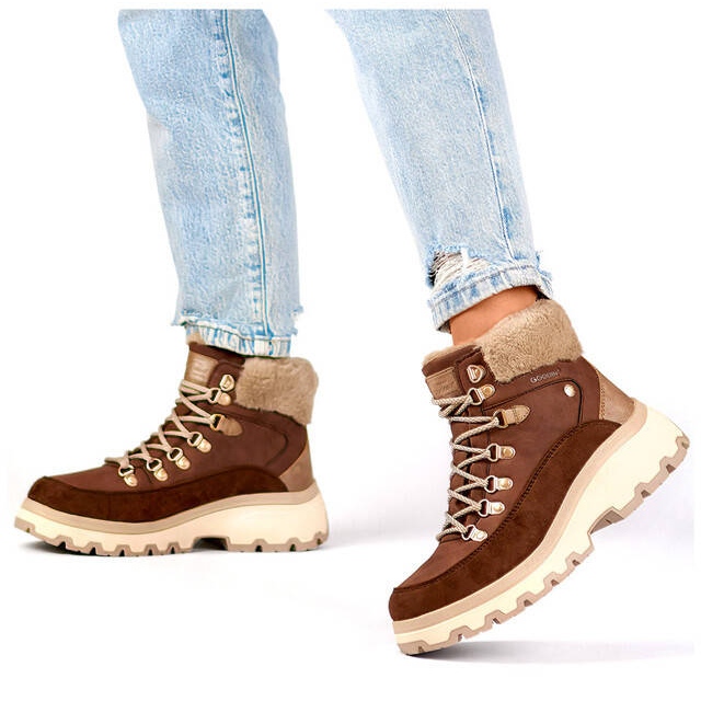 Isolierte Damenstiefel, beige CC-44BR braun 1