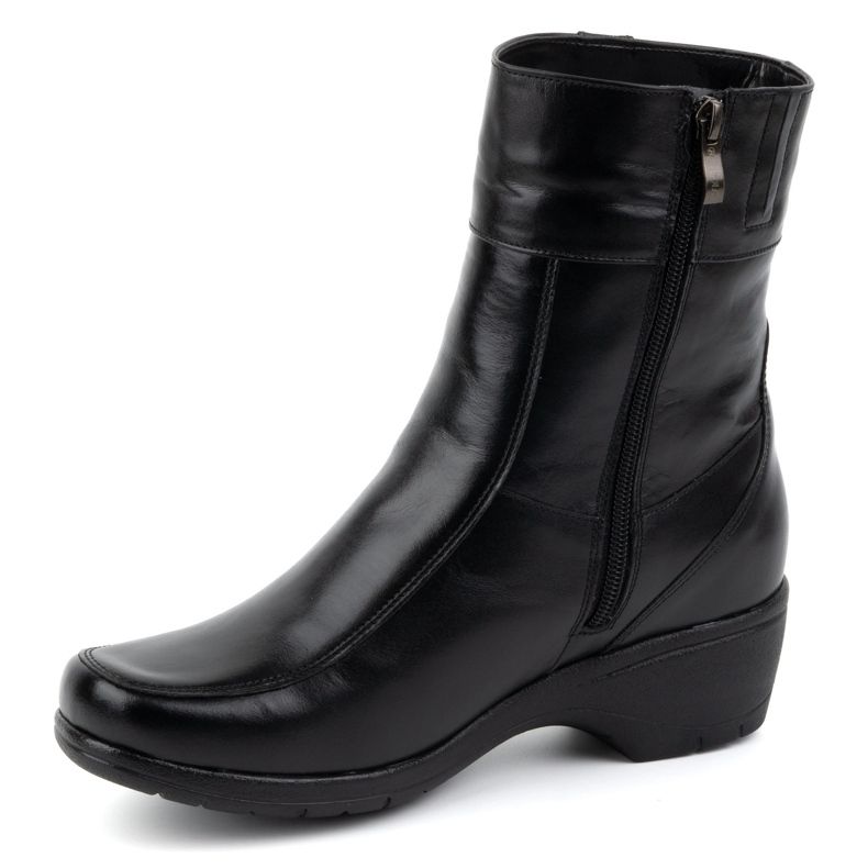 Olivier Isolierte Damen-Stiefeletten aus Leder mit Reißverschluss 072BB, schwarz 1