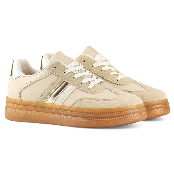 Damen-Sportschuhe mit dicker Sohle, beige A185BE 1