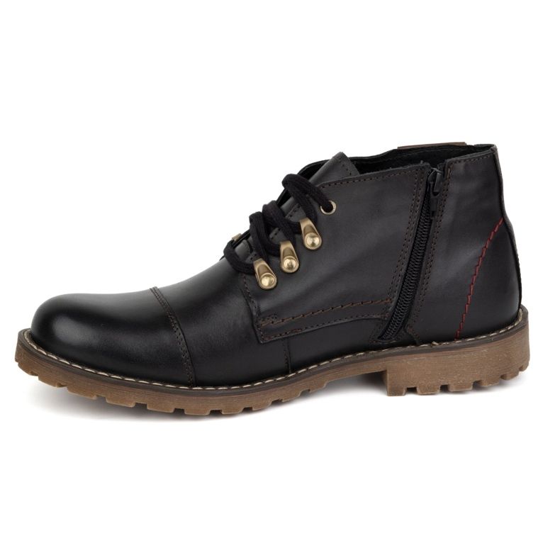 Olivier Herren-Winterstiefel aus Leder 963MP schwarz mit braun 1
