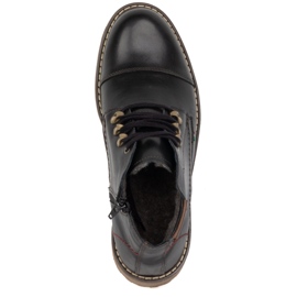 Olivier Herren-Winterstiefel aus Leder 963MP schwarz mit braun 7