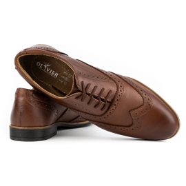 Olivier Lederformelle Schuhe Brogues 306GT braun 2