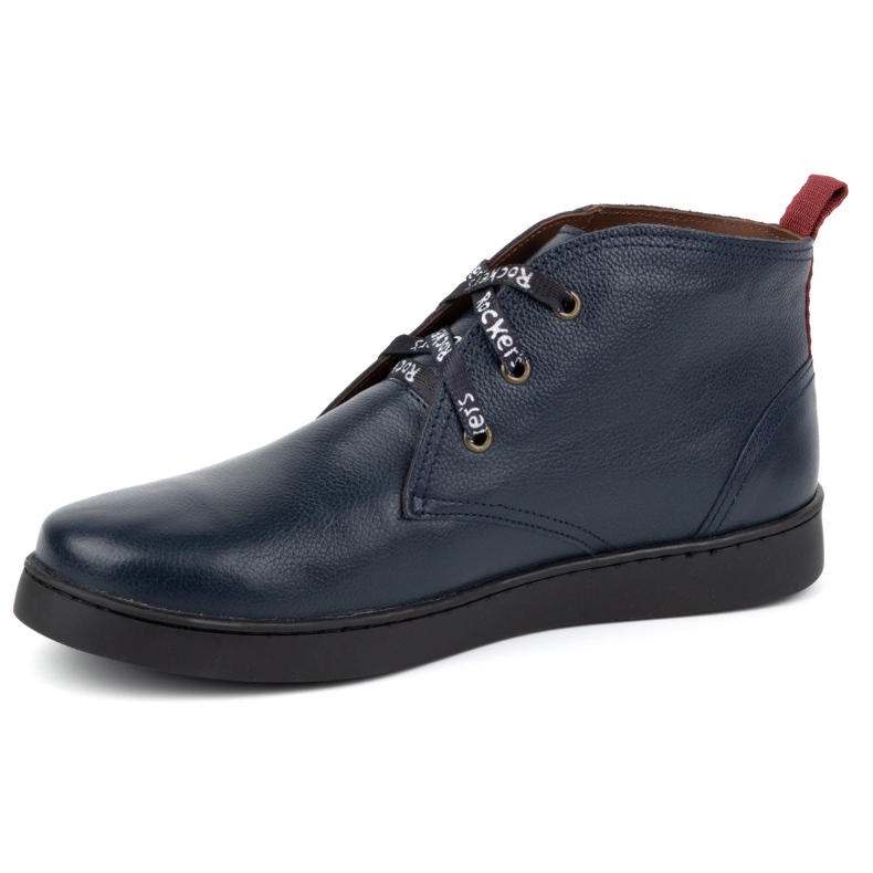 Herren-Chukka-Schuhe aus Leder KAMPOL 110/63 Marineblau 1