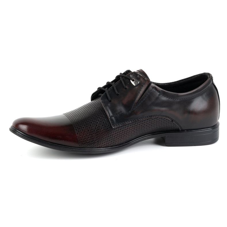 Olivier Elegante Herren-Lederschuhe 302T3 Kirsche rot 1