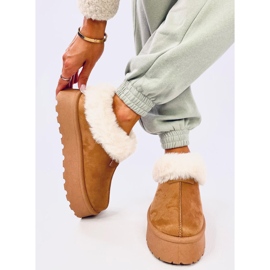 Yogi Camel kurze Schneestiefel mit Fell braun 1