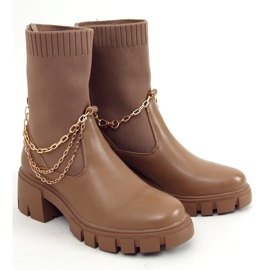 Mona Khaki Sockenstiefel beige 1