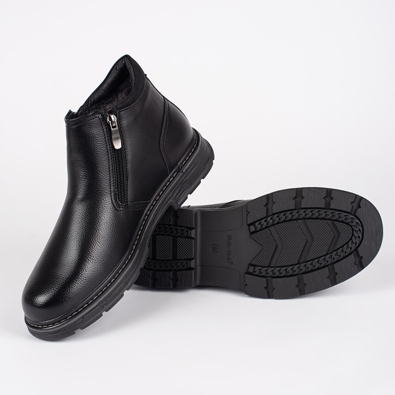 Schwarze isolierte Winterstiefel für Herren 2