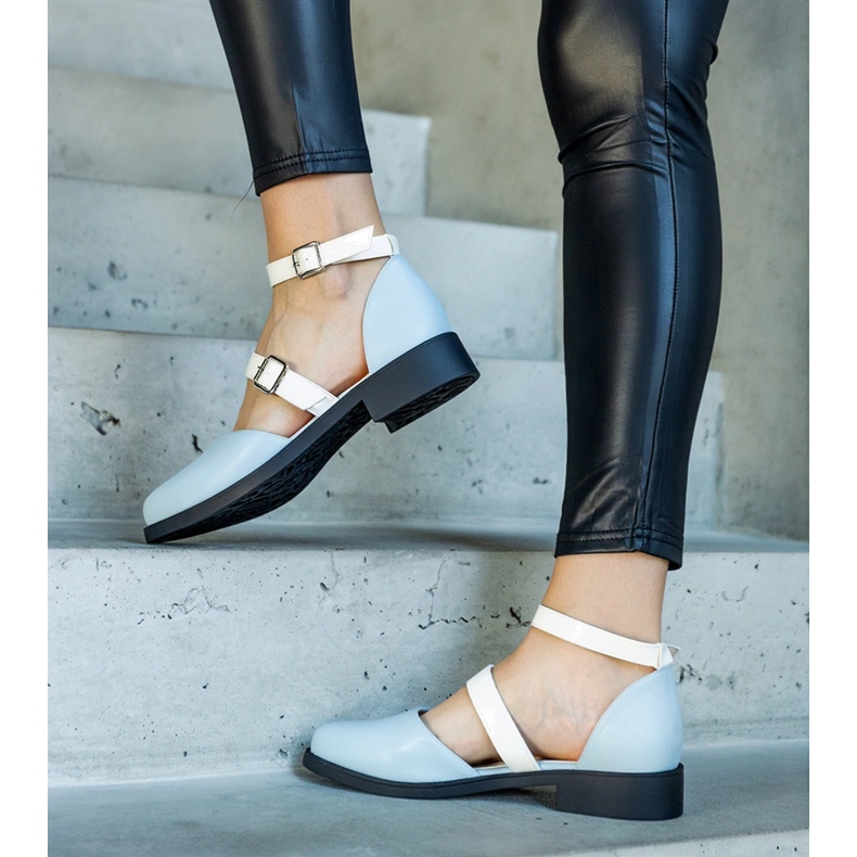 Blaue Ballerinas mit Josiane-Schnalle 1