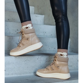 Rosemarie beige Stiefeletten mit dicker Sohle 1