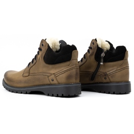 KOMODO Herren-Winterstiefel aus Leder 885 oliv grün 3