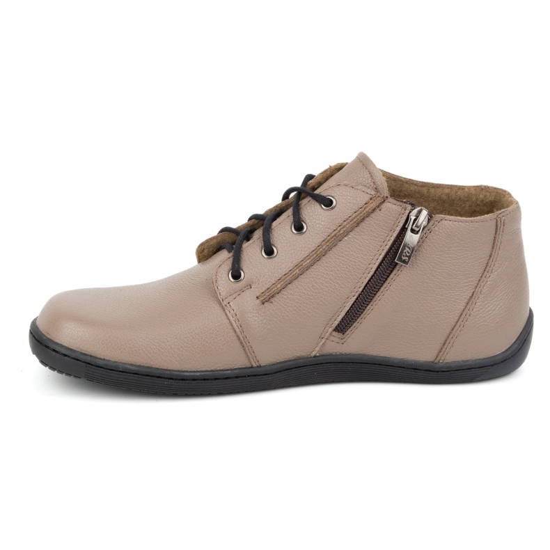 Olivier Barefoot Damen-Lederschuhe, leicht isoliert, High-Top mit Reißverschluss 787, beige 2