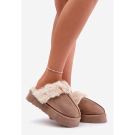 Damen-Schneestiefel mit dicker Sohle und Fell, Dunkelbeige Doriola 1