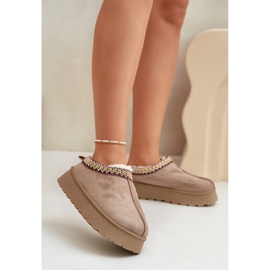 Plateau-Schneestiefel mit Stickerei, Dunkelbeige Tamilda 1