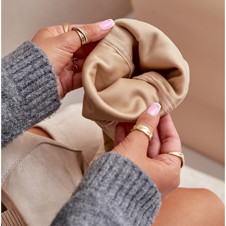 Erynn Overknee-Stiefel mit flachem Absatz aus Öko-Wildleder, beige Linnithia 2