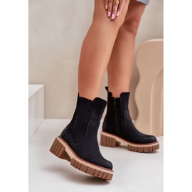 Isolierte Chelsea-Stiefel mit Reißverschluss, Black Linneviae schwarz 2