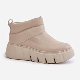 Zazoo 60470 Lederstiefel mit Wolle isoliert auf der hellbeigen Plattform 4