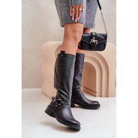Zazoo 70141 Overknee-Stiefel aus Leder für Damen, Schwarz 2