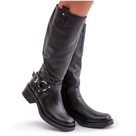 Zazoo 70141 Overknee-Stiefel aus Leder für Damen, Schwarz 9