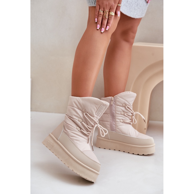 Plateau-Schneestiefel mit Reißverschluss Big Star OO274885 Beige 2