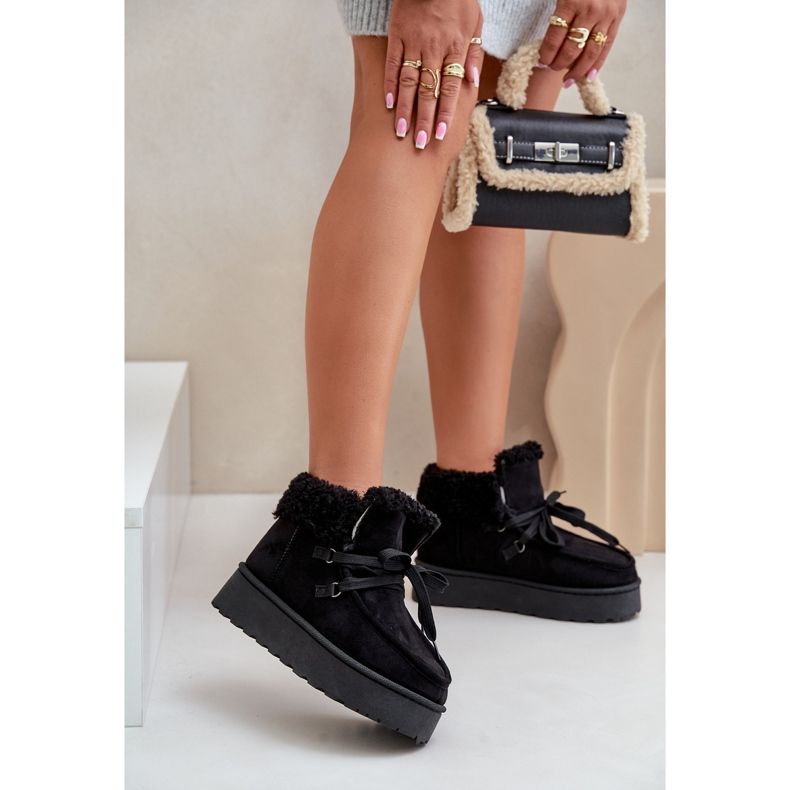 Damen-Plateau-Schneestiefel mit Fell, Branek Black Ciabellae schwarz 2