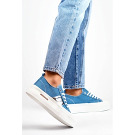 Blaue Jeans-Sneaker mit dicker Sohle LY100BL 2