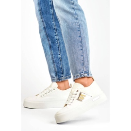 Low-Top-Sneaker mit dicker Sohle, weiß LY100W 2