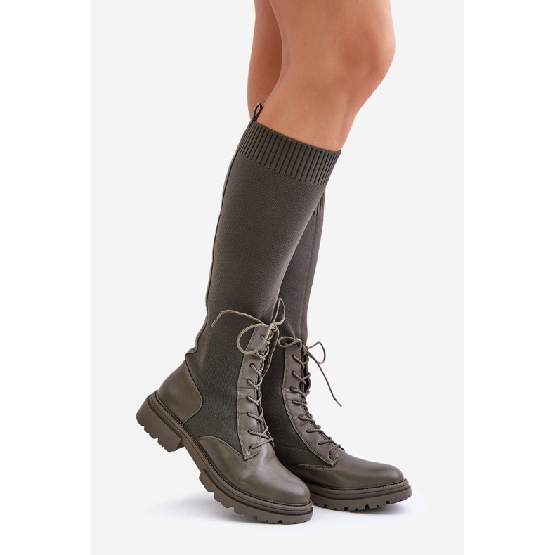 Schlupfstiefel mit Sockenobermaterial, dunkelgrüner Iranel 1