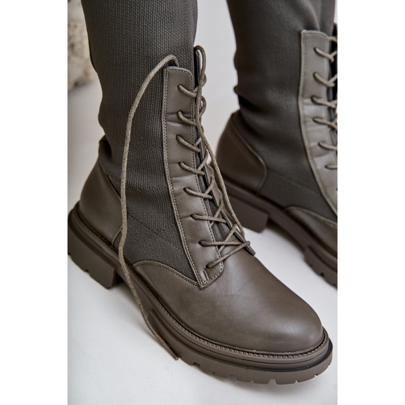 Schlupfstiefel mit Sockenobermaterial, dunkelgrüner Iranel 2