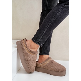 Plateau-Schneestiefel mit Fell, Schaffell-Typ, dunkelbeige Mesirra 2