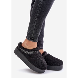 Schwarze Mesirra-Schneestiefel aus Schaffell mit Fell 1