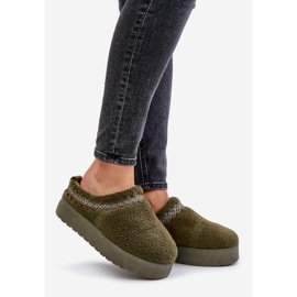 Plateau-Schneestiefel mit Fell, Schaffell-Typ, dunkelgrün Mesirra 1