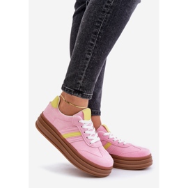 Damen-Plateau-Sneaker in Rosa von Dravinnia 1