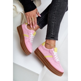 Damen-Plateau-Sneaker in Rosa von Dravinnia 2