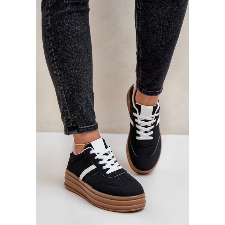 Damen-Plateau-Sneaker in Schwarz von Dravinnia 2