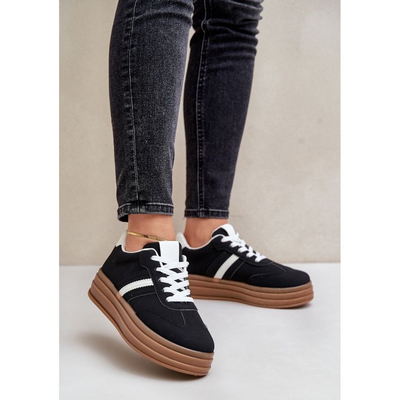 Damen-Plateau-Sneaker in Schwarz von Dravinnia 1