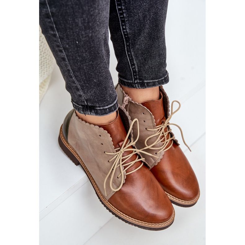 S.Barski Braune Moreto isolierte flache Lederstiefel 2