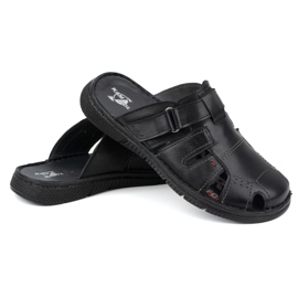 Herren-Lederhausschuhe KAMPOL Polskie Stogie 221KAM schwarz 2