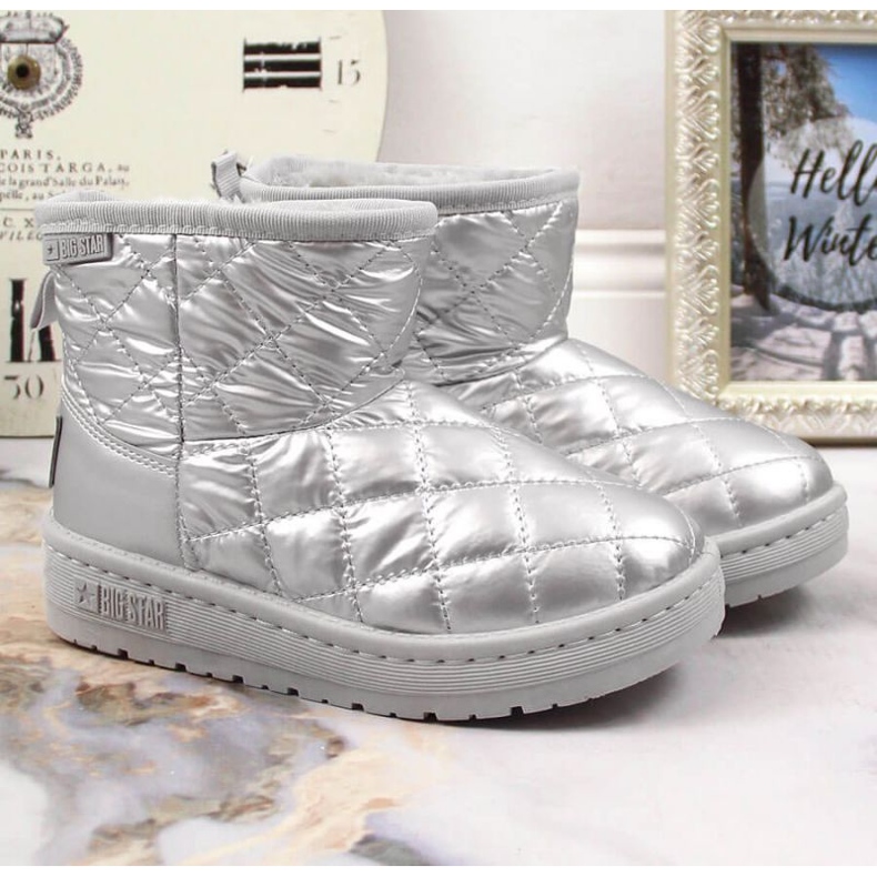 Big Star INT1793A gesteppte, isolierte Schneestiefel silber- 1