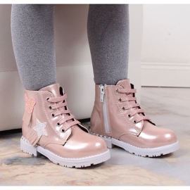 Schimmernde isolierte Stiefel Potocki W WOL121B rosa 1