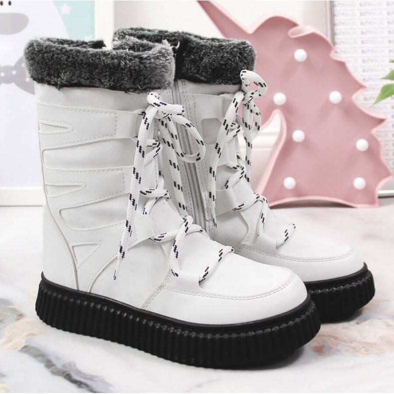 Potocki Jr. WOL123B Pelzstiefel weiß 1